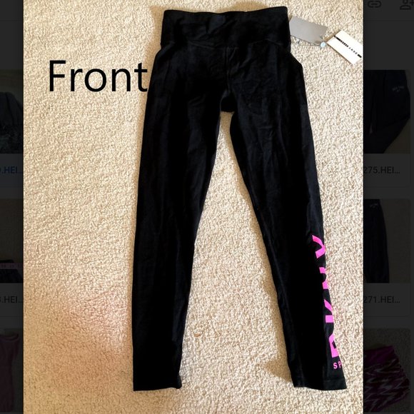 DNKY Black Sport Leggings - Picture 1 of 4